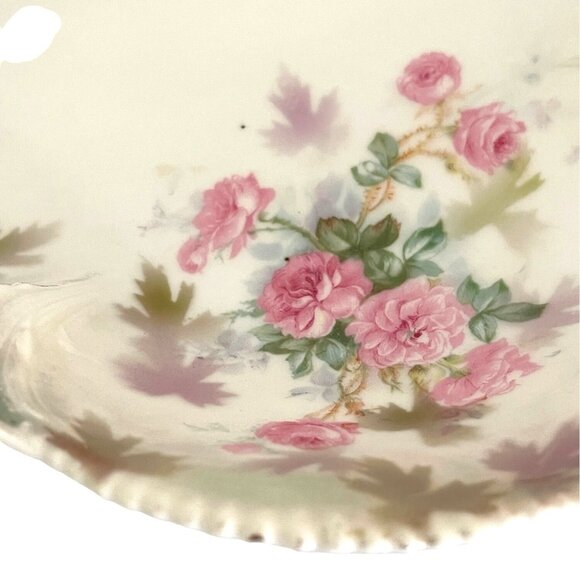 RS Prussia Porcelain Celery Relish Serving Dish Pink Rose Flower Floral Antique - Picture 7 of 15